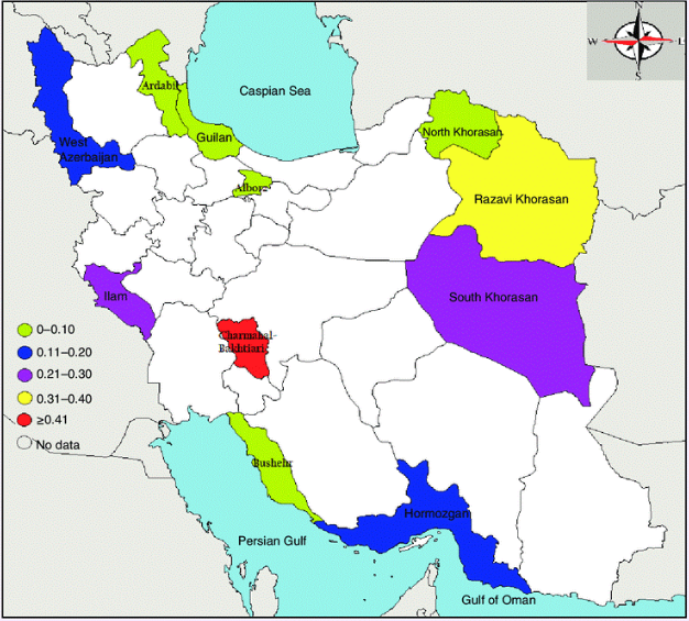 نقشه پراکندگی ویروس در ایران